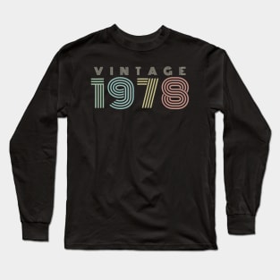 40th Birthday Gift Vintage 1978 Retro Long Sleeve T-Shirt